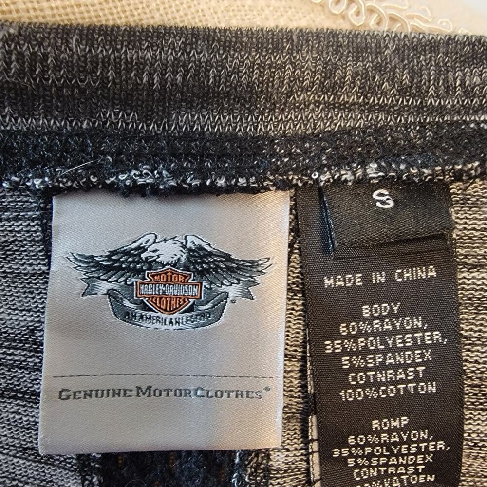 Harley Davidson Lightweight Pullover Grey/Black Long Sleeve Sweater Size Small - Picture 4 of 5